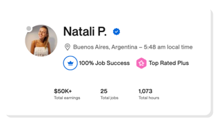 Natali's Upwork Profile