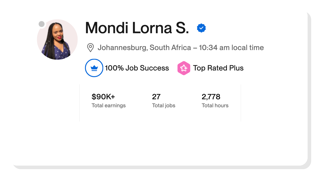 Mondi's Upwork Profile